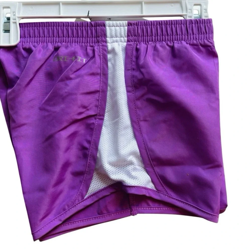Nike Shorts Girls Sz 6 Purple Dri-Fit Elastic Waist Drawstring Built In Brief - Picture 3 of 3